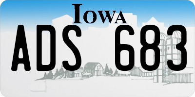 IA license plate ADS683
