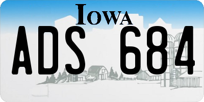 IA license plate ADS684