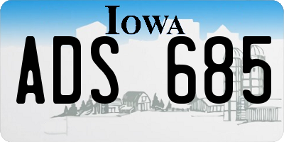 IA license plate ADS685