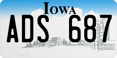 IA license plate ADS687
