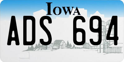 IA license plate ADS694