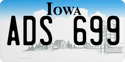 IA license plate ADS699