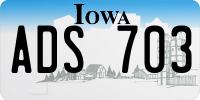 IA license plate ADS703