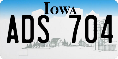 IA license plate ADS704