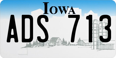 IA license plate ADS713