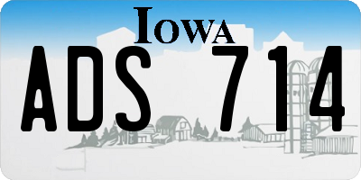 IA license plate ADS714