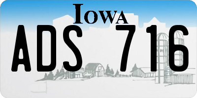 IA license plate ADS716
