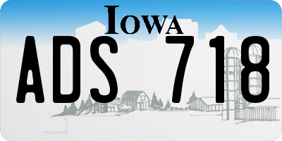 IA license plate ADS718