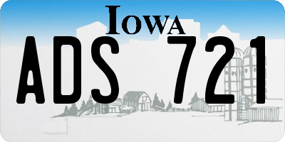 IA license plate ADS721