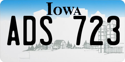 IA license plate ADS723