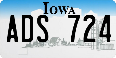 IA license plate ADS724