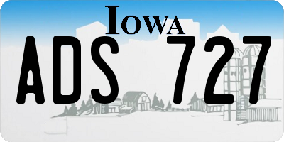 IA license plate ADS727