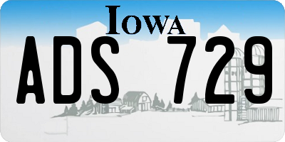 IA license plate ADS729