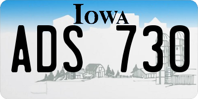 IA license plate ADS730
