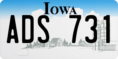 IA license plate ADS731