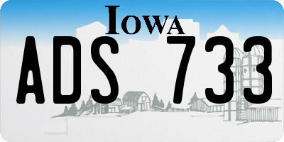 IA license plate ADS733