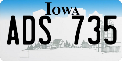 IA license plate ADS735