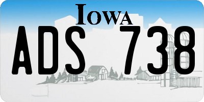 IA license plate ADS738