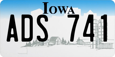IA license plate ADS741