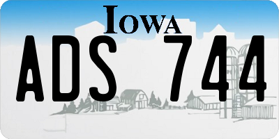 IA license plate ADS744
