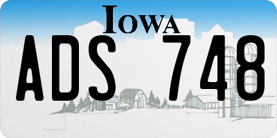 IA license plate ADS748