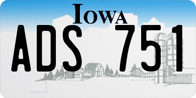 IA license plate ADS751