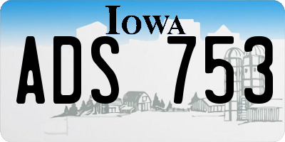 IA license plate ADS753