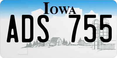 IA license plate ADS755