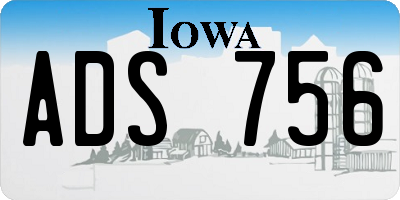 IA license plate ADS756