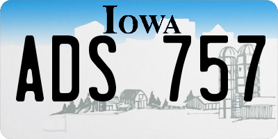 IA license plate ADS757