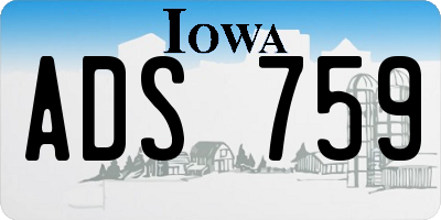 IA license plate ADS759