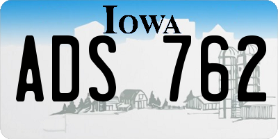 IA license plate ADS762