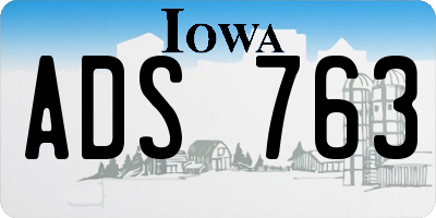 IA license plate ADS763