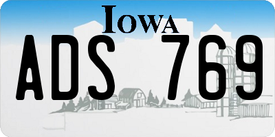 IA license plate ADS769