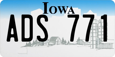 IA license plate ADS771