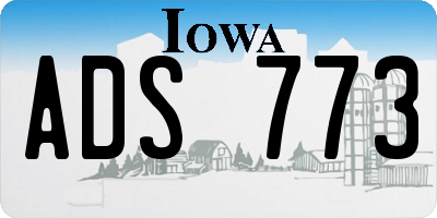 IA license plate ADS773