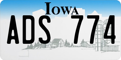 IA license plate ADS774