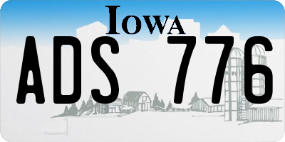 IA license plate ADS776