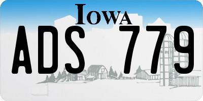 IA license plate ADS779