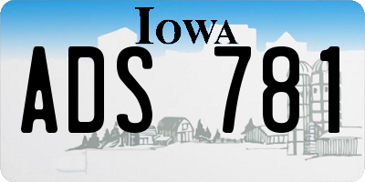 IA license plate ADS781