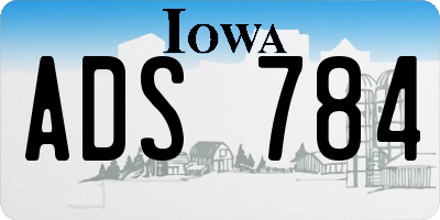 IA license plate ADS784