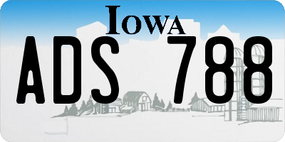 IA license plate ADS788