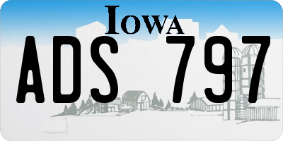 IA license plate ADS797