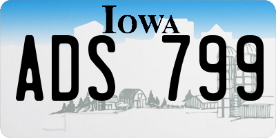 IA license plate ADS799