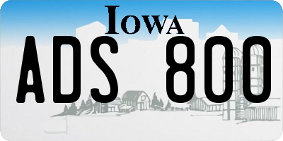 IA license plate ADS800