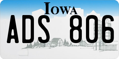 IA license plate ADS806