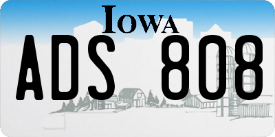IA license plate ADS808