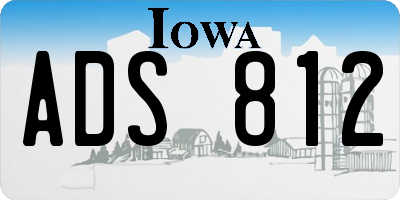 IA license plate ADS812