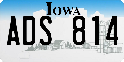 IA license plate ADS814