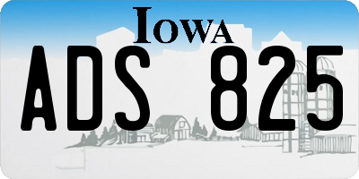 IA license plate ADS825